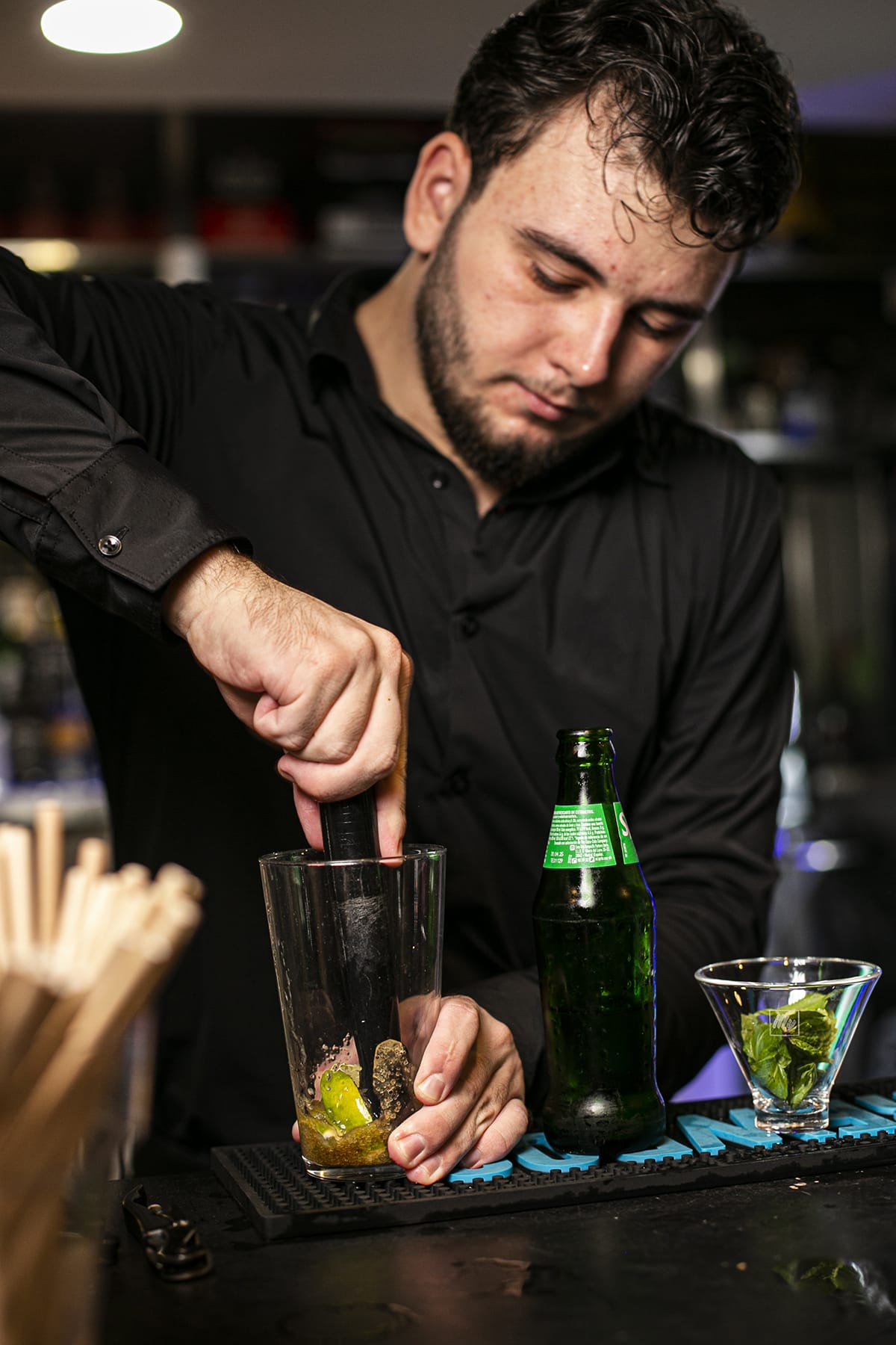 west end barman with mojito